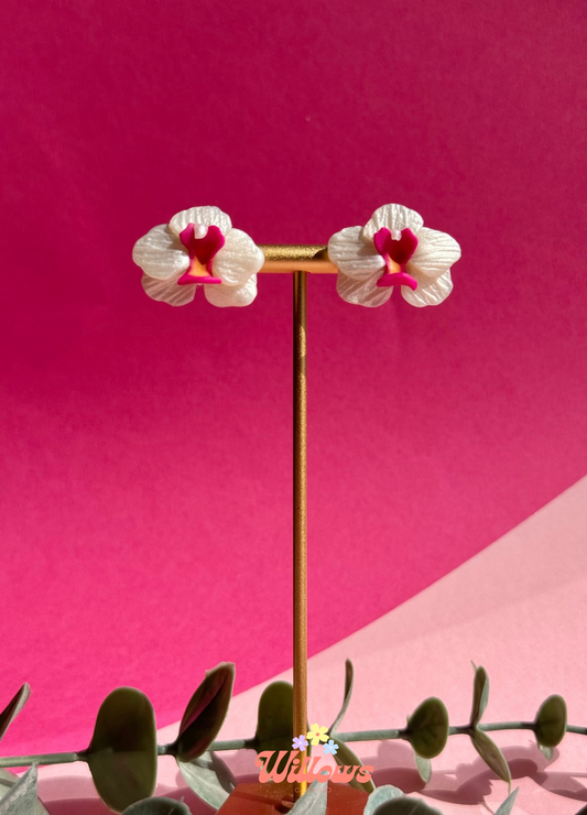 Orchid Studs (White)